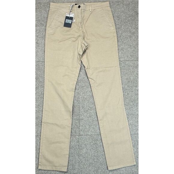 Stock Workwear Mfg Chicago Mens Beige Stretch Chino Pants Size 10 (Actual 31x32) - Picture 1 of 9